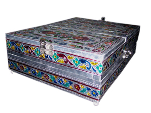 Handcrafted Meenakari Gold-Plated Brass <b>Book</b> Shaped <b>Box</b> Decorative Storage Case Embossing Printing Quran Bible Lid Colorful - Product Image 4
