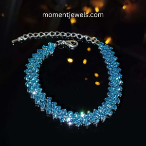 <b>Silver</b> Plated Mariner Chain <b>Bracelet</b> for Women Elegant Rhinestone Inlay Geometric Bangle Wedding Jewelry 17g - Product Image 4