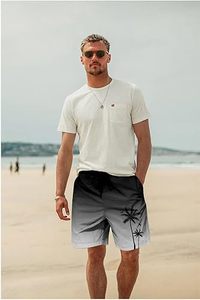 Shorts de Baño Casuales para Hombre, de Secado Rápido, Antiarrugas, Ecológicos, Transpirables, 100% Poliéster, con Cintura Elástica - Product Image 3