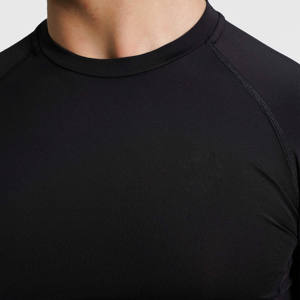 Camiseta de compresión para hombre con cuello simulado, transpirable, ecológica, de secado rápido, protección UV, manga larga, para gimnasio, surf, natación, ajustada - Product Image 3