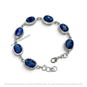 Pulsera de Cadena Ajustable de Cianita Natural y Circonita en Oro Rosa y Plata para Mujer, Certificada y Auténtica, Ideal para Fiestas, Venta al por Mayor - Product Image 3