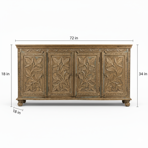 Top Quality Majestic Branches Designer Hand Carved Solid Wood 4 Door <b>Sideboard</b> for Dining Room Available for Worldwide Supply - Product Image 2