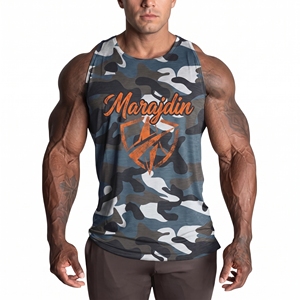 Custom Men Gym Camouflage Tank Top Breathable Workout Muscle Fit <b>Stringer</b> Sleeveless Fitness Sports <b>Vest</b> Cotton Camo Tank Tops - Product Image 3
