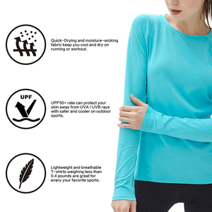 Camiseta de compresión de manga larga para mujer, color blanco, para protección UV, personalizable para OEM con logotipo personalizado. - Product Image 4