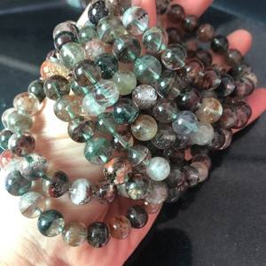 Cuentas de Cuarzo Fantasma Lodolita Multicolor Natural, Cuarzo de Jardín, Cuentas Sueltas para Fabricación de Joyas y Manualidades DIY - Product Image 3