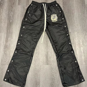 Nouveautés Ensemble de survêtements coupe-vent unisexe 100% Coton respirant léger imprimé délavé à l'acide noir personnalisé - Product Image 3