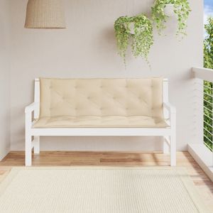 Ensemble de 2 coussins de banc de jardin en tissu Oxford beige, 100% polyester, accessoire pour banc de patio - Product Image 1