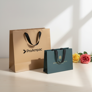 ถุงกระดาษเคลือบสีขาวแบบหรูหราเป็นมิตรกับสิ่งแวดล้อม พร้อมพิมพ์ลายตามสั่ง สำหรับของขวัญระดับไฮเอนด์ โปรโมชั่นซูเปอร์มาร์เก็ต และบรรจุภัณฑ์แบรนด์ - Product Image 3