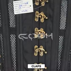 Corsé gótico de malla con diseño de cordones laterales y cierre frontal con broche - Product Image 3