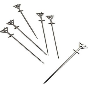 Piquets de jardin abstraits en métal rustique avec coupes et sphères décoratives, sculpture extérieure pour pelouse et aménagement paysager - Product Image 6