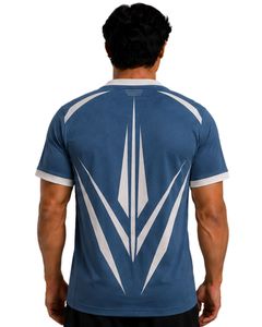 Camiseta Deportiva Azul para Hombre, Manga Corta, de Secado Rápido, Transpirable, para Entrenamiento, Gimnasio, Personalizable para Equipos - Product Image 2