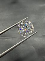 Moissanite de laboratoire taille brillant, pierre précieuse en vrac, couleur D, clarté VVS, 10 mm, pour la fabrication de bijoux, effet de jeu de couleurs et d'étincelles