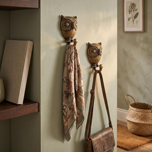 Gancho de Pared de Latón Antiguo con Forma de Búho, Perchero Metálico Vintage con Forma de Pájaro, Gancho Decorativo Rústico para Baño, Cocina, Dormitorio - Product Image 5