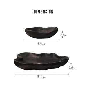 Elegante Plato de Madera Negra para Servir Bocadillos, Frutos Secos y Aperitivos, Presentación de Alimentos con Estilo y Uso en Restaurantes, de la India - Product Image 6