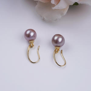 Pendientes Colgantes de Perlas de Agua Dulce Naturales de Estilo Básico Simple para Mujer, Accesorio Versátil con Gancho para la Oreja, Perla Casi Perfecta - Product Image 3