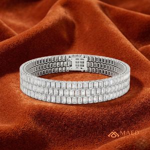 Pulsera de Moissanita con Eslabones Finos, Joyería de Moda para Mujer, Tono Plateado, Elegante, para Uso Diario, Regalo - Product Image 2