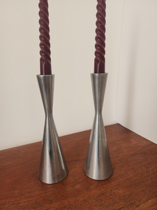 Metal Taper Candlestick Holder Brushed Aluminum Wedding Party Table Decor Home Decoration - Product Image 3