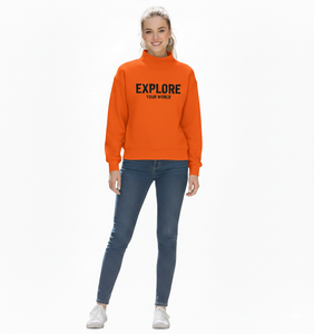 Sweat-shirt personnalisé pour femme, hiver, long, uni, décontracté, avec logo brodé sur le devant, 180 g/m², respirant, séchage rapide, haute qualité - Product Image 2