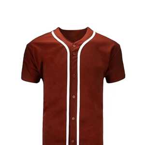 Camiseta de Béisbol para Hombre, Manga Corta, Color Sólido, Cierre de Botones, Transpirable, Poliéster, Corte Regular, Ropa Deportiva para Adultos - Product Image 3
