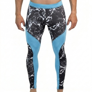 Custom Logo <b>Mens</b> Solid Spandex Yoga Leggings High Waist Full-Length Gym Fitness Sportswear Running <b>Compression</b> <b>Tights</b> Quick Dry - Product Image 6