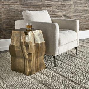 Table d'appoint en aluminium de haute qualité, mobilier haut de gamme, accent métallique, table ottoman pour hôtel, maison, salon, laiton - Product Image 1