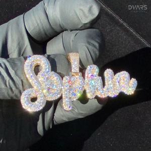 Colgante con Nombre Personalizado VVS Moissanite Totalmente Cubierto de Diamantes, Joyería de Lujo Hip Hop, Plata 925 Certificada, Colgante con Nombre de Rapper - Product Image 3