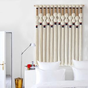 <b>Macrame</b> Flber <b>Macrame</b> Wall Hanging Boho Wall <b>Art</b> Handmade Spherical Knot Design with Tassel - Product Image 2