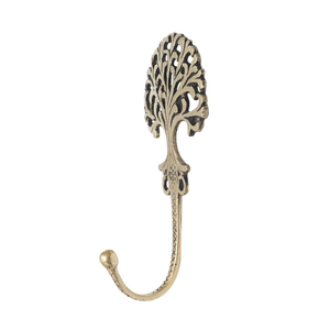 Antique Metal Wall <b>Hook</b> with Tree Pattern Single Coat <b>Hook</b> for Home Bathroom Clothing Storage Drill Installation - Product Image 1