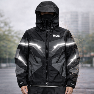 Chaqueta reflectante impermeable personalizada para hombre, chaqueta cortavientos reactiva al agua, chaqueta termocrómica que cambia de color, impermeable para hombre - Product Image 5