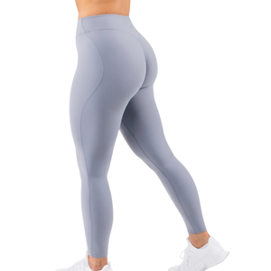 Light Gray Women's Mid Rise Fitness Leggings Soft Stretch Athletic Pants for Workout Yoga Gym Everyday Wear - Product Image 2