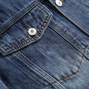 Veste en jean durable pour homme, tissu en jean mélangé coton, coupe classique, style streetwear, vêtement décontracté, veste en jean premium pour homme - Product Image 5