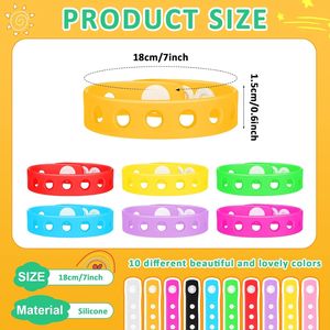 60 Pulseras de Silicona al por Mayor, 10 Colores con Orificios Ajustables, 7.1 Pulgadas, Suministros para Fiestas de Cumpleaños, Bandas de Goma Promocionales - Product Image 2