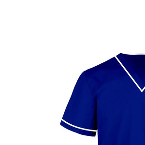 Blusa Médica Azul Marino para Hombre, Cuello en V, Manga Corta, con Ribete, Uniforme de Enfermero de Hospital - Product Image 5
