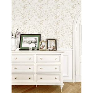 Papel Tapiz Autoadhesivo Vintage con Diseño Floral Beige, Papel de Contacto con Textura Francesa para Gabinetes, Removible para Paredes - Product Image 6