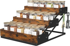 ชั้นวางเครื่องเทศไม้ เหมาะสำหรับจัดเก็บบนเคาน์เตอร์ครัว อุปกรณ์ในครัว และโซลูชั่นการจัดระเบียบบ้าน - Product Image 5