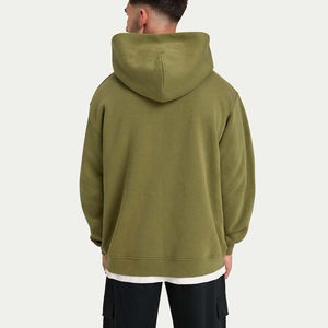 Sudadera con Capucha Oversize Verde Oliva para Hombre, de Felpa Gruesa, Manga Larga, con Bolsillo Canguro, Estilo Urbano - Product Image 5