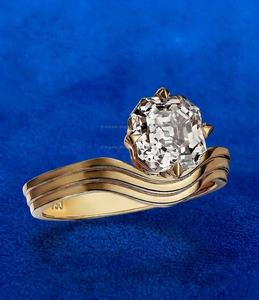 แหวนเพชรทรง Asscher Cut 3 กะรัตจาก Frances, แหวนเพชรเม็ดเดี่ยวเหนือกาลเวลา, เครื่องประดับเจ้าสาวสุดหรูทอง 14K, ของขวัญสำหรับขอแต่งงาน - Product Image 3