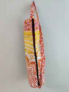 Bolsa de Yoga Tribal con Diseño Mandala Amarillo de Verano, Hecha a Mano en India con Tela de Algodón, Regalo para Amantes del Yoga - Product Image 3
