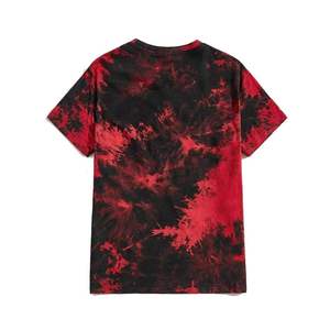 Camiseta de manga corta con cuello redondo y estampado tie-dye para hombre, estilo casual, de punto, corte regular, color verde. - Product Image 2