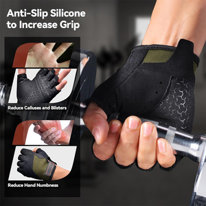 Gants de musculation, avec grip et absorption des chocs, gants d'entraînement pour femmes et hommes, protection complète de la paume, pour exercices de gym, fitness - Product Image 3