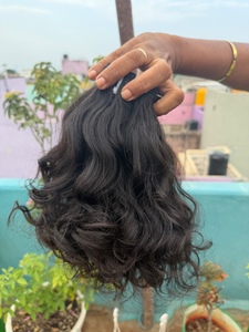 Extensions de cheveux humains vierges indiens de haute qualité, 14-16 pouces, ondulés profonds, double trame, permables, lots naturels, Temples - Product Image 3