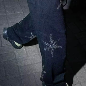 Ensemble de survêtement décontracté pour homme style hip-hop urbain, avec fermeture éclair, motif étoiles brillantes, vente en gros, printemps-automne, sweat à capuche et pantalon - Product Image 4