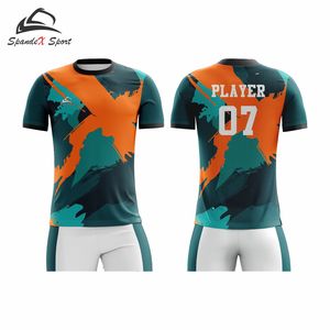 เสื้อฟุตบอลโพลีเอสเตอร์ 100% พิมพ์ลายตามสั่งสำหรับทีมฟุตบอล ระบายอากาศได้ดี แห้งเร็ว แขนสั้น รับผลิตแบบ OEM/ODM พร้อมโลโก้ตามสั่ง - Product Image 6