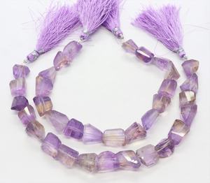 Perles de pierres précieuses en amétrine naturelle facettées en forme de pépite AAA, 9-11 mm, amétrine non polie, perles lâches irrégulières, 10 pouces, pour la fabrication de bijoux - Product Image 1