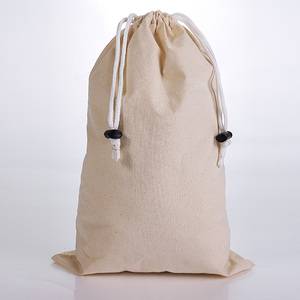 Logo personnalisé imprimé à pois réutilisable avec cordon de serrage fourre-tout sacs à provisions toile coton matériel Vietnam pour le stockage utilisation de cadeaux - Product Image 5