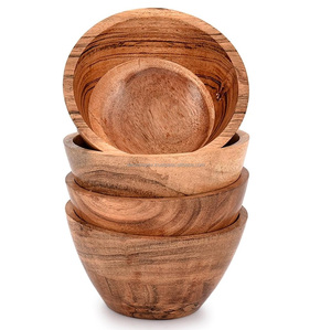 Juego de 4 cuencos de madera más vendidos para servir y detalles elegantes para el hogar disponibles en cantidad a granel - Product Image 1