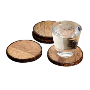 Premium Handcrafted Two-Tone Hardwood Tea Coasters Luxury Dual Color Round Cup <b>Mat</b> For Restaurant Hotel <b>Bar</b> Beverage Drinkware - Product Image 2