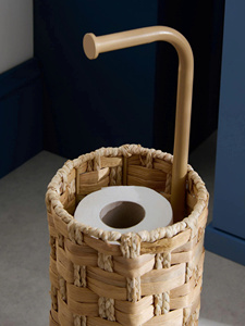 Porte-rouleau de papier toilette intemporel fait main en jacinthe d'eau naturelle, support de rangement pour la collection maison et l'organisation des salles de bain d'hôtel - Product Image 2