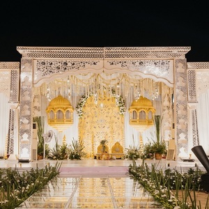 The Royal Rajasthani Mirror Mandap For Wedding Durable Portable FRP Chairs <b>Elephant</b>-Shaped Boxed Wholesale Fiber Supplies - Product Image 1
