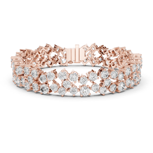 Pulsera de Diamantes Redondos de Oro de 18 Quilates, 90 Piedras, 14.45 Quilates, Pulsera de Diseño de Lujo, Joyería Elegante para Bodas y Fiestas - Product Image 1